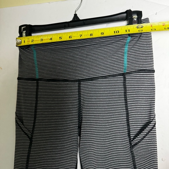Lululemon Rebel Runner Crop Mini Stripe Ankle Zip Reflective High Waist Pockets - Picture 14 of 16